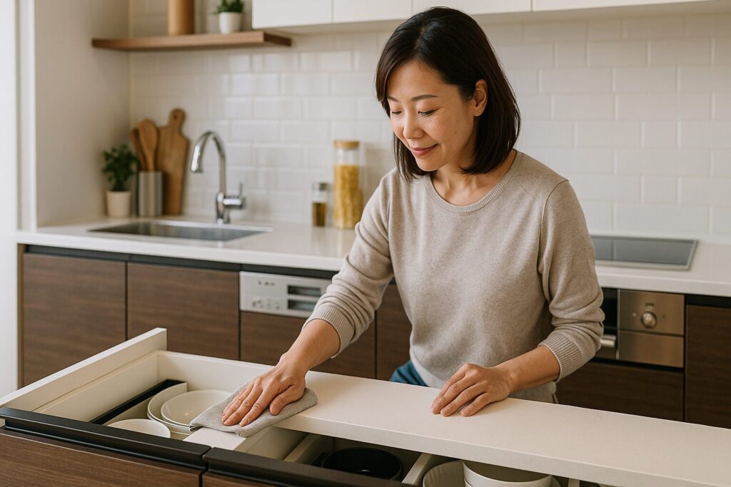 収納力と清掃性を両立させるトレーシア活用