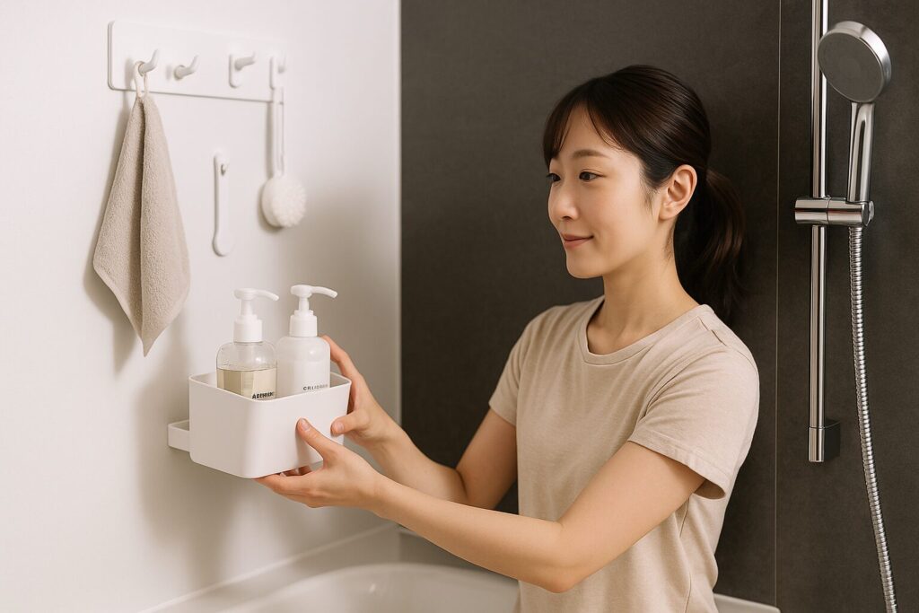浴室小物を浮かせて整理する具体的な配置方法とポイント