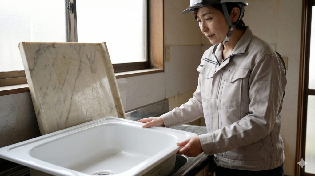 人造大理石と何が違うのか 解体現場で見えた20年後の差