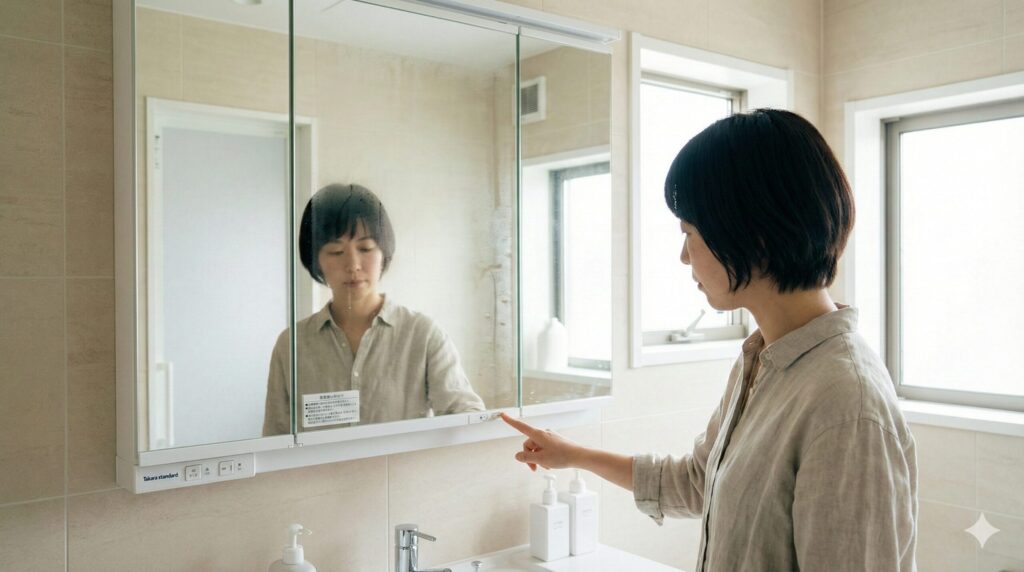 スイッチ式かコーティングかを確認!自宅の三面鏡仕様の見分け方と使い分け