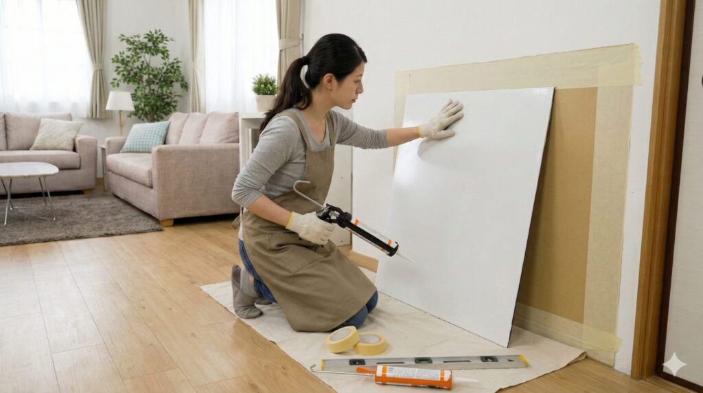 リビングの壁にホーローパネルを施工する具体的な手順と方法