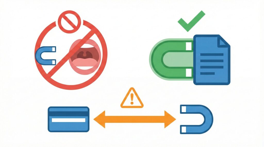 誤飲防止と電子機器への影響を防ぐマグネット取り扱いの安全性