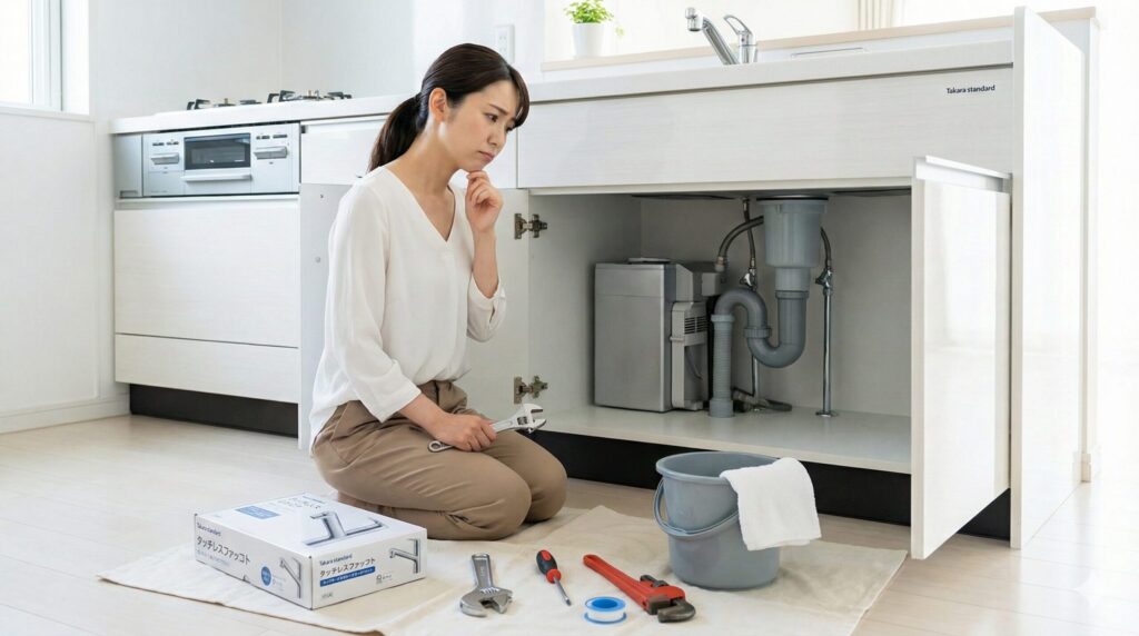 タッチレス水栓後付けの具体的手順と必要工具 DIYの限界ライン