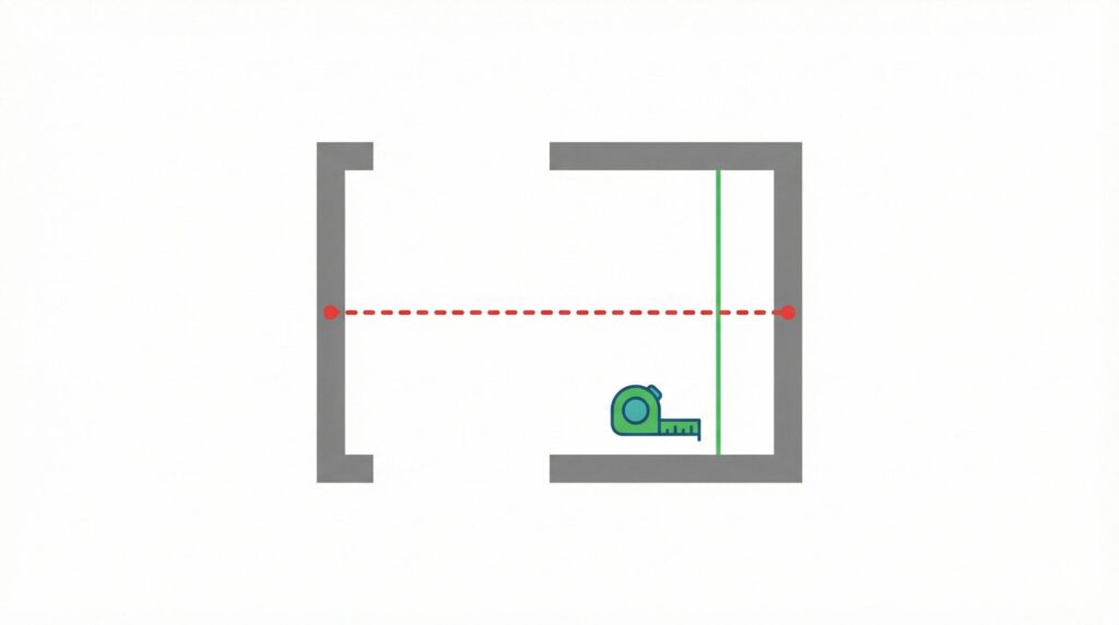 図面上の寸法（壁芯）と実際の有効幅（内法）の違い