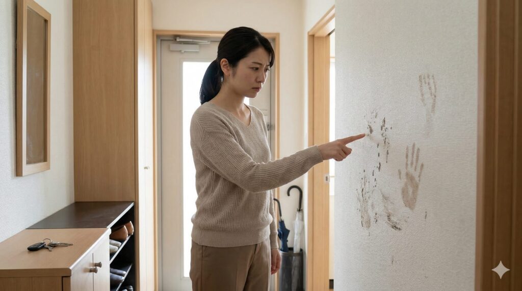 玄関の壁紙がすぐ汚れる主な原因とは
