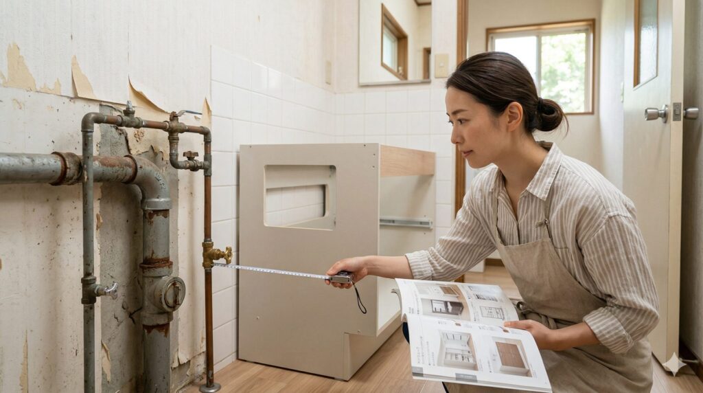 配管位置によって変わる設置可否と収納への影響