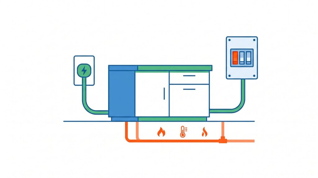 200V専用電源と分電盤の確認