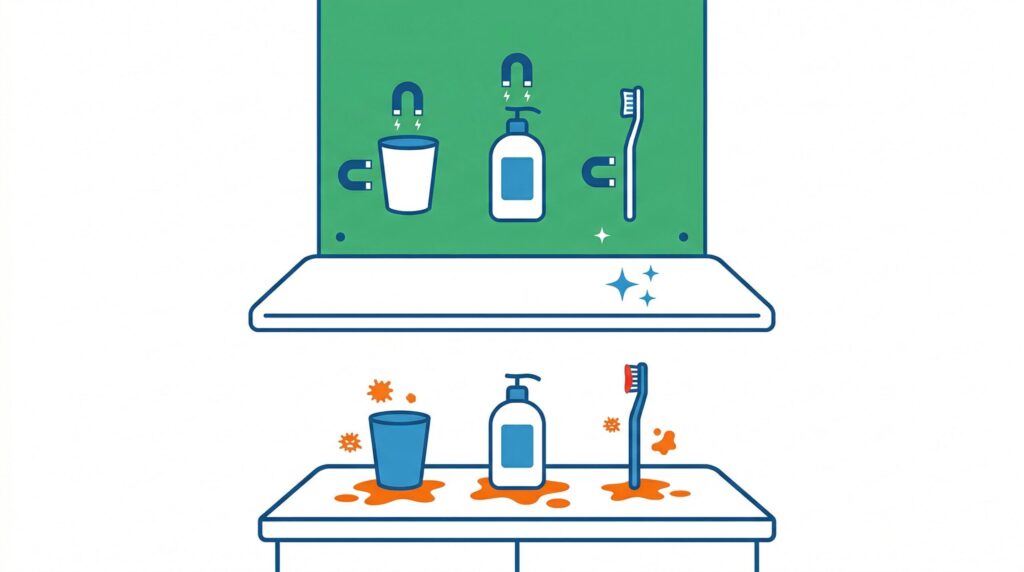 浮かせる収納によって汚れを減らす使い方