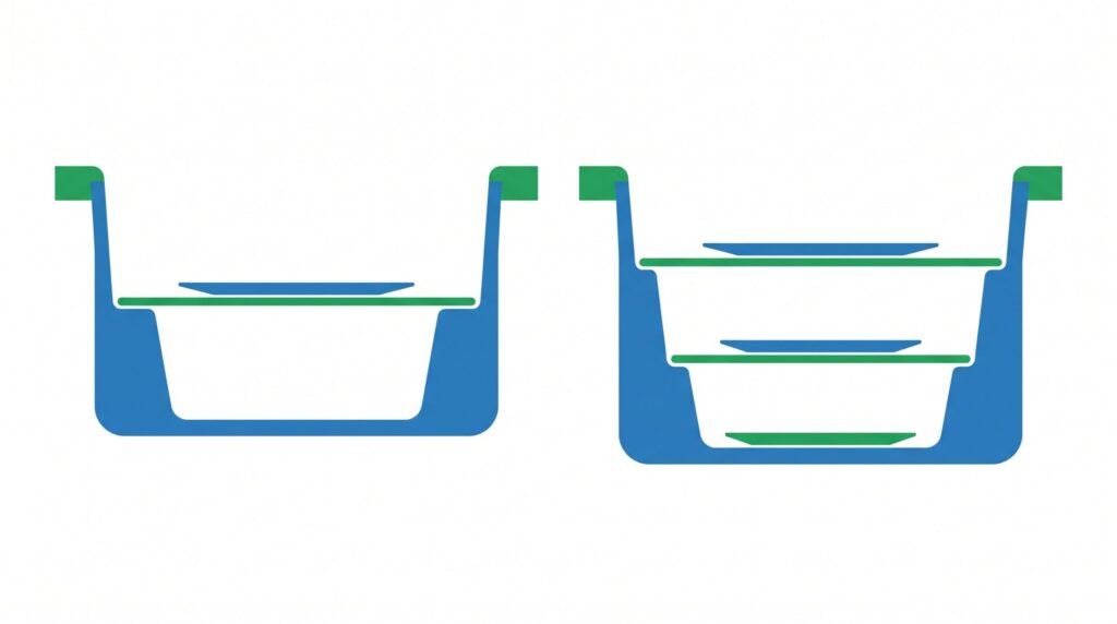 2段構造と3段構造の違いと作業スペースへの影響