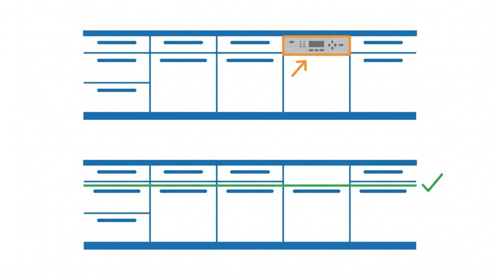 キッチン全体のラインを崩さない設計