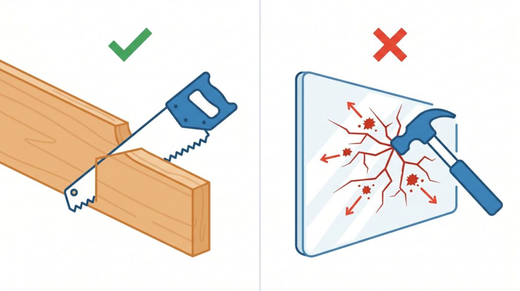 ホーローキャビネットが現場加工できない理由