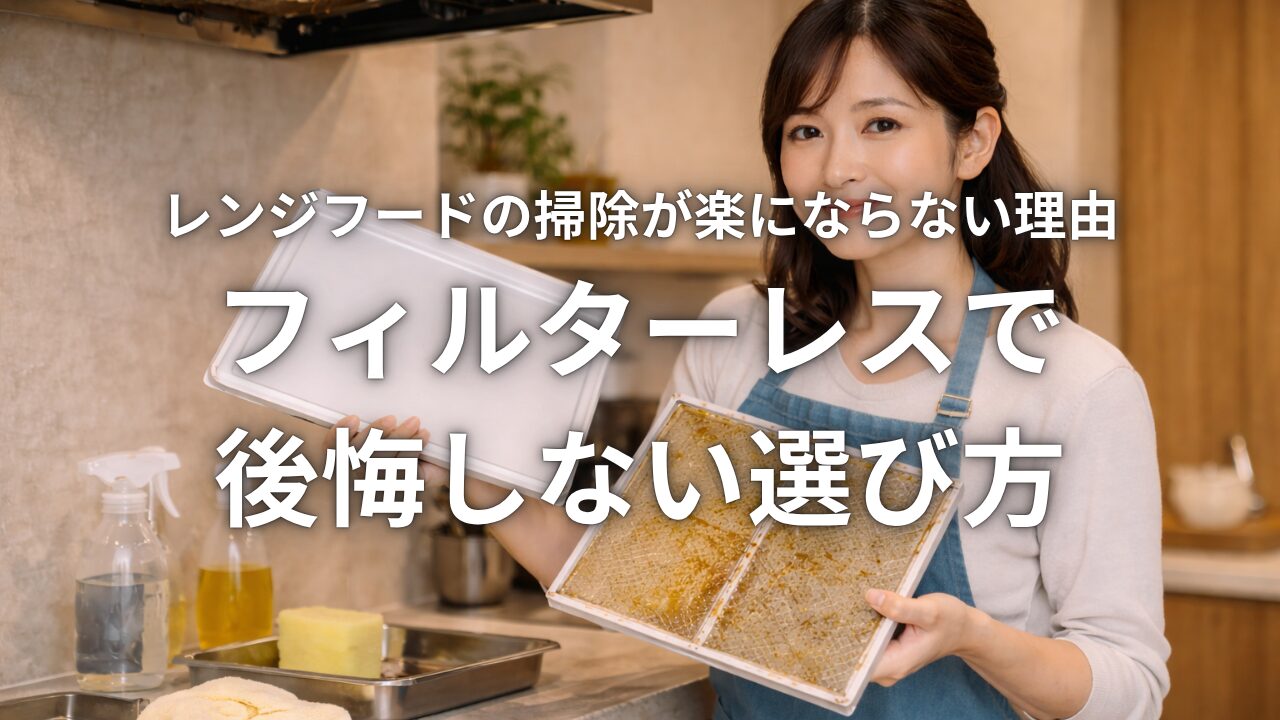 レンジフードの掃除が楽にならない理由 フィルターレスで後悔しない選び方