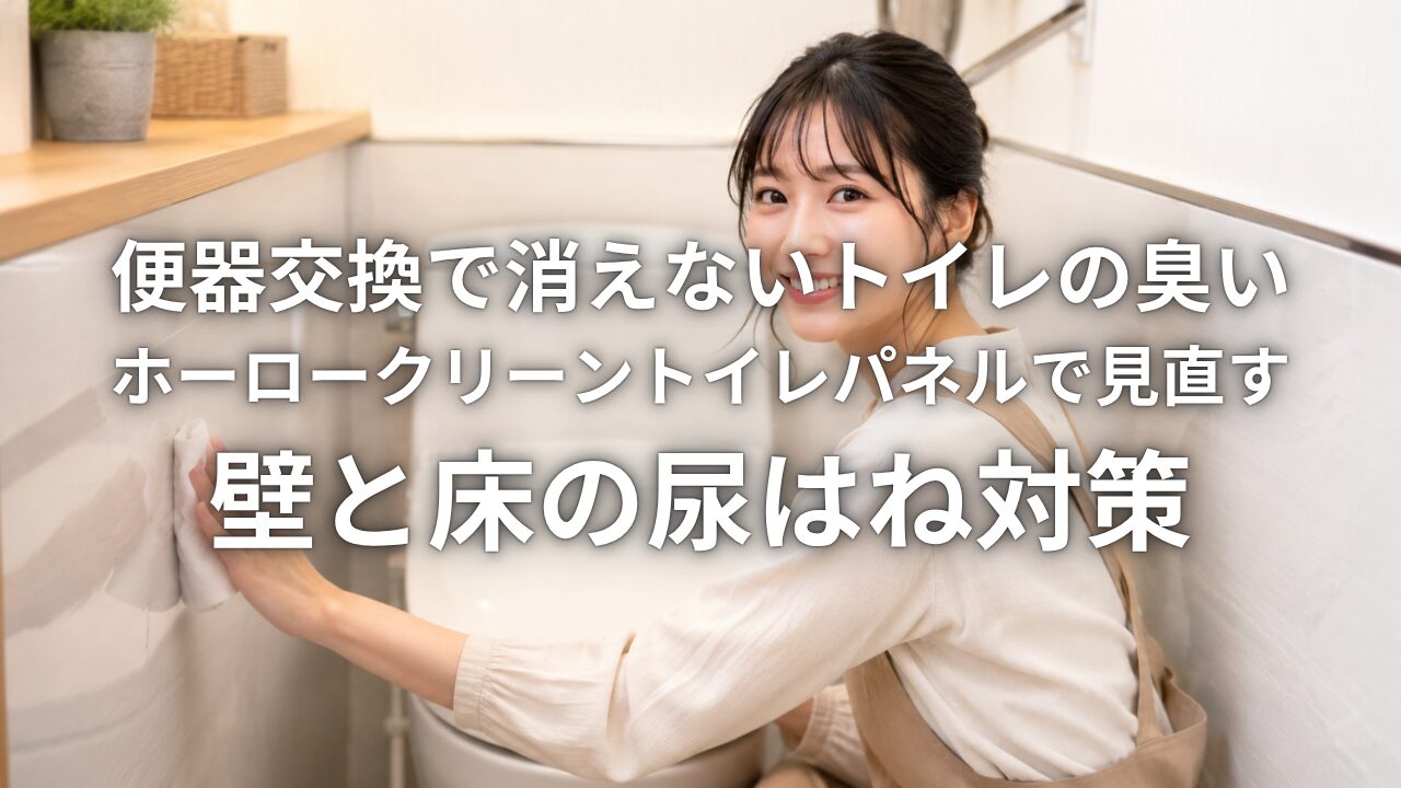 便器交換で消えないトイレの臭い ホーロークリーントイレパネルで見直す壁と床の尿はね対策