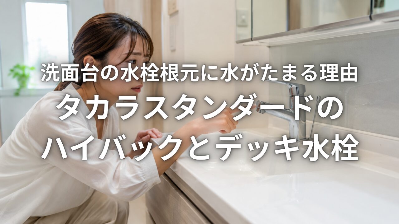 洗面台の水栓根元に水がたまる理由 タカラスタンダードのハイバックとデッキ水栓