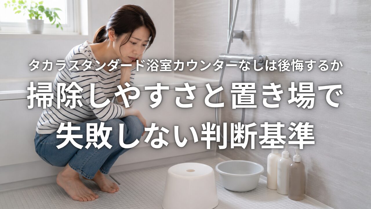 タカラスタンダード浴室カウンターなしは後悔するか 掃除しやすさと置き場で失敗しない判断基準