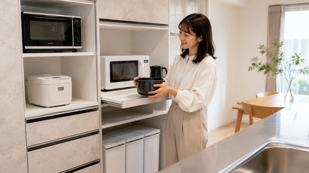 タカラスタンダードの家電収納とは 炊飯器や電子レンジを収める前に知っておきたい基本