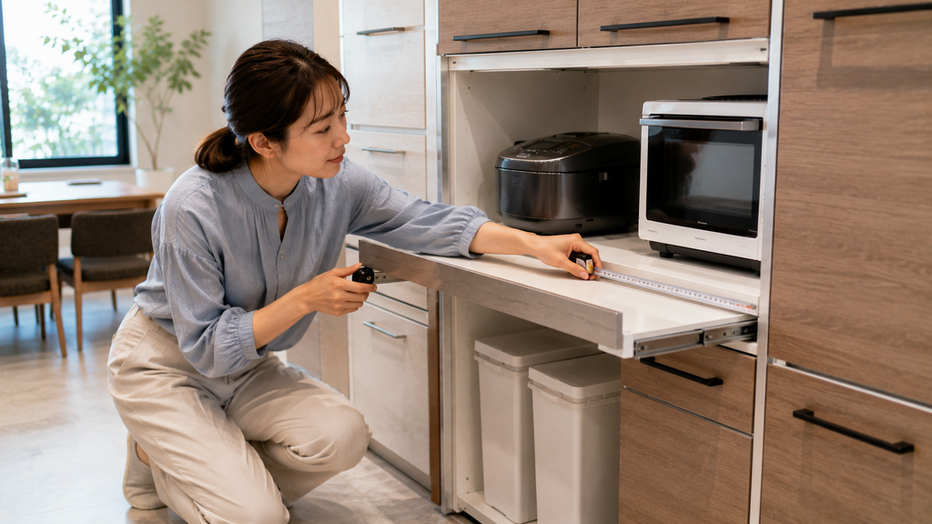 家電の寸法と扉や引き出しの動きを事前に確認する方法