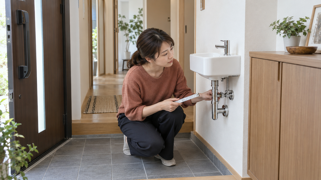 玄関にコンパクト手洗いを後付けできるかを左右する条件