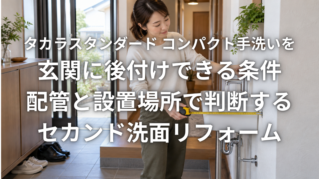タカラスタンダード コンパクト手洗いを玄関に後付けできる条件 配管と設置場所で判断するセカンド洗面リフォーム