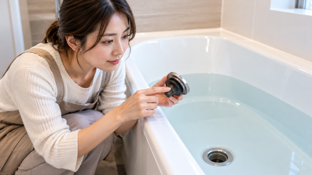 排水栓の汚れやパッキンの劣化でお湯が抜ける場合